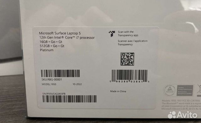 Microsoft Surface Laptop 5 13.5 i7/16/512gb Новые объявление продам