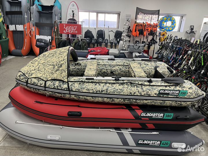 Gladiator E350 Pro Camo Лодка пвх надувная с нднд
