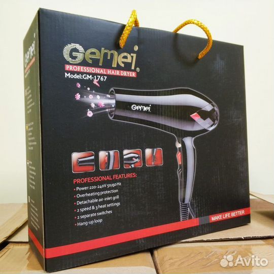 Фен gemei 3000 Ватт (GM-1767) профессиональный на
