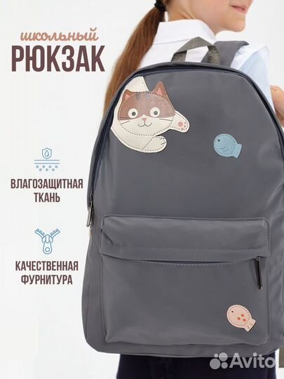 Повседневный школьный рюкзак с котятами девочек