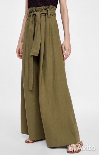 Льняные брюки палаццо Zara/12Storeez, размер XS