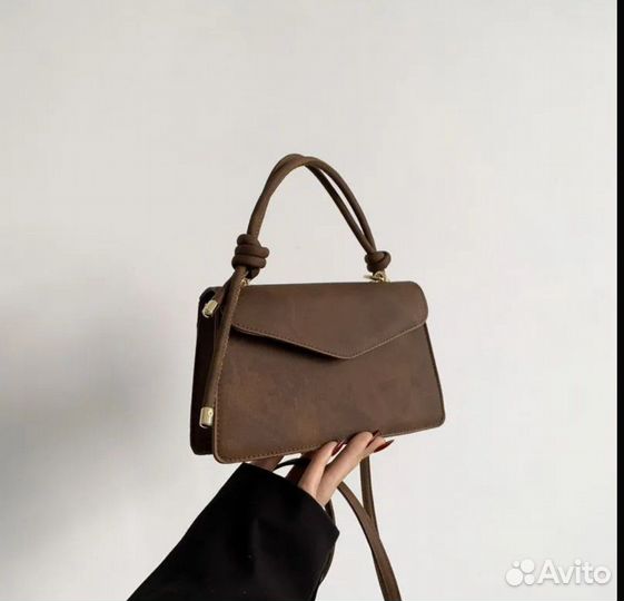 Сумка женская мраморная кофейная коричневая