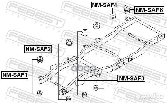 Сайлентблок рамы nissan patrol/safari Y61 1997