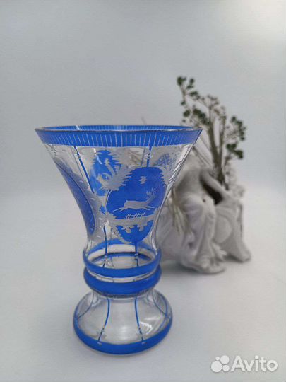 Ваза -кубок Богемия цветное стекло