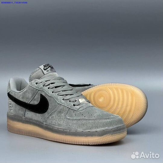 Nike Air Force 1 Grey Замша (Арт.41480)