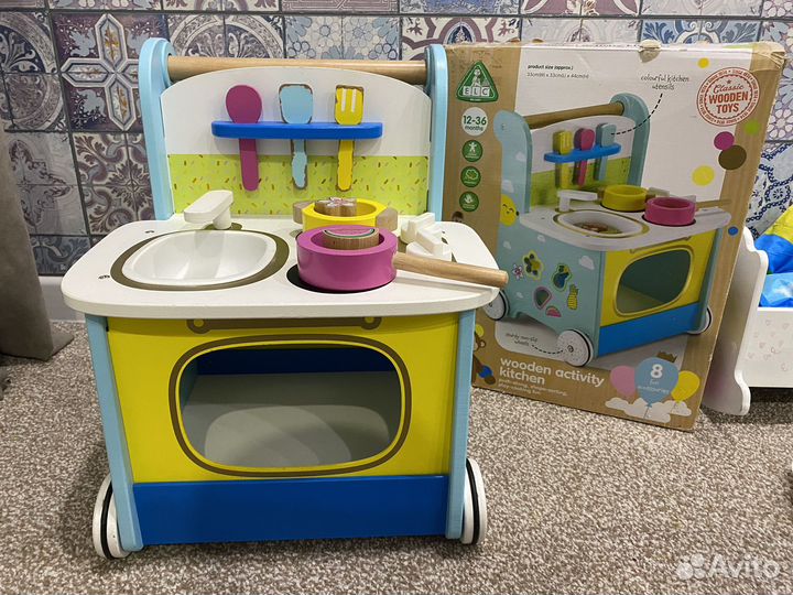 Ходунки каталка деревянная кухня elc