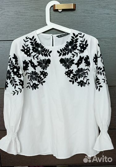 Блузка zara белая XS-S