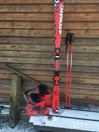 Боитнки для горных лыж+ лыжи + палки
