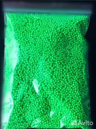 Зелëные пенопластовые шарики для слайма