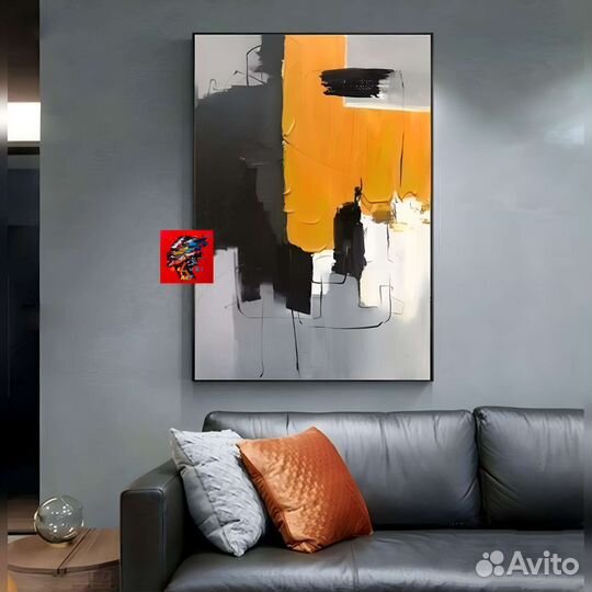 Картина современная популярная абстракция жёлтый