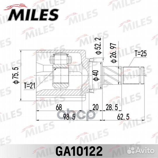 ШРУС LADA Granta 10- AT внутренний ga10122 Miles