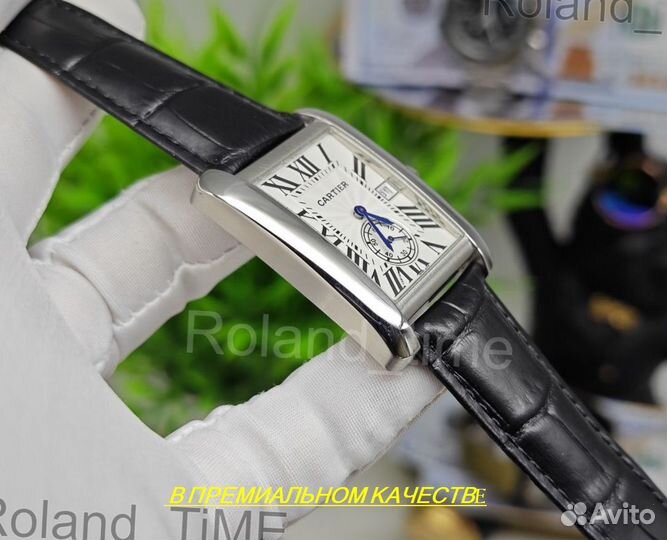 Классические мужские часы Cartier с гарантией