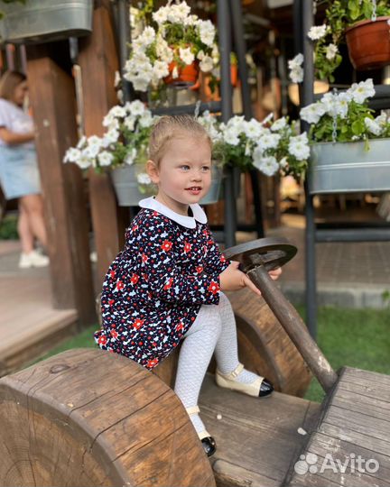 Платье Jacadi вельветовое в цветочек