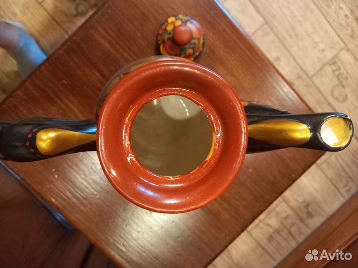 Фарфоровый чайник хохлома большой