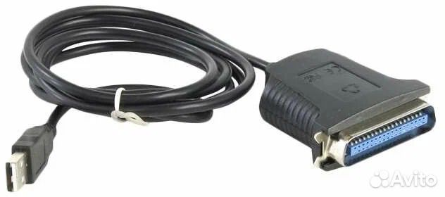 Кабель vcom USB - LPT (VUS7052), 1.8 м, черный