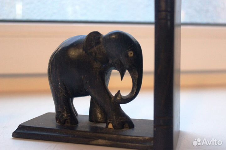 Антикварный ограничитель для книг (слон)