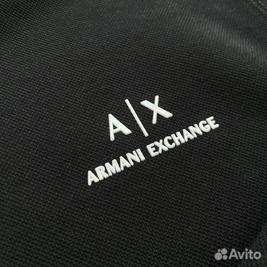 Свитшот armani полузамок черный