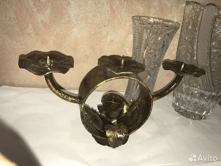 Подсвечник латунь СССР винтаж