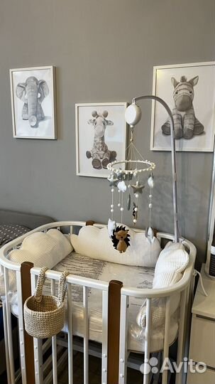 Бортик в кроватку облако