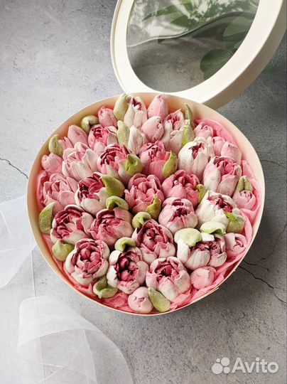 Букет тюльпанов из зефира к дню учителя