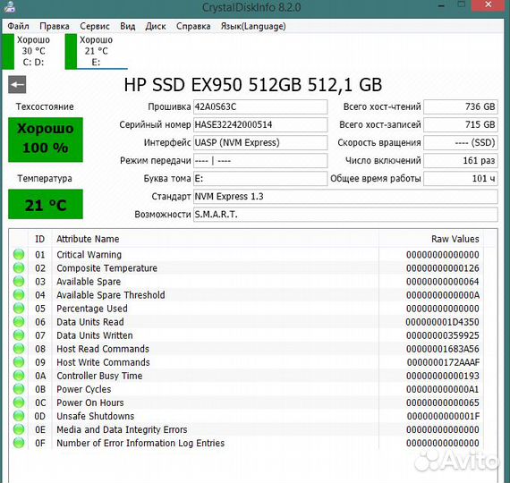 SSD HP EX950 512GB + Внешний корпус