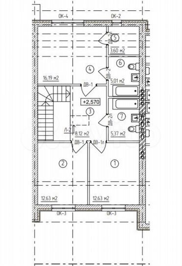 Таунхаус 126,7 м² на участке 1 сот.