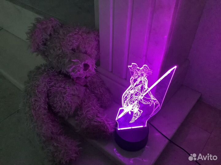 Ночник 3D аниме Геншин импакт светильник Сяо