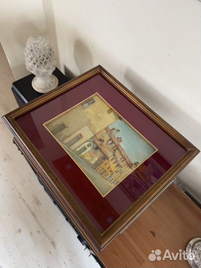 Канделябр подсвечник серебрение, картина 39.5х33.5