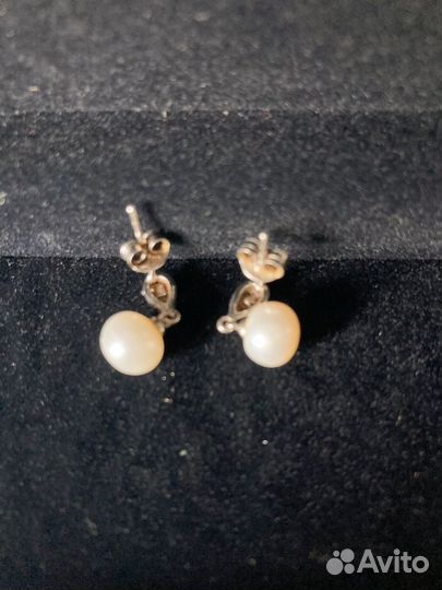 Бусы серьги из жемчуга натурального искусственного
