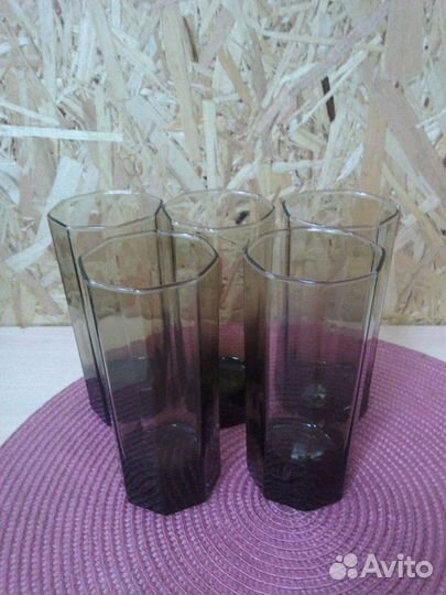 Стаканы коричневое стекло