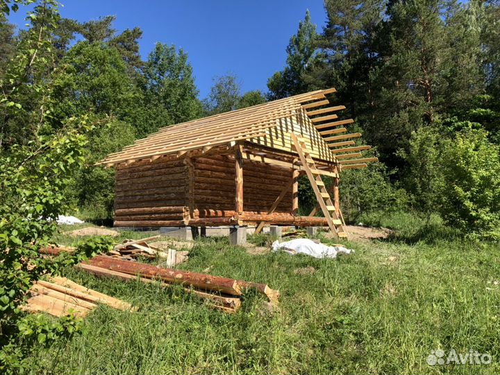 Сруб 6х3 с летней террасой 3м