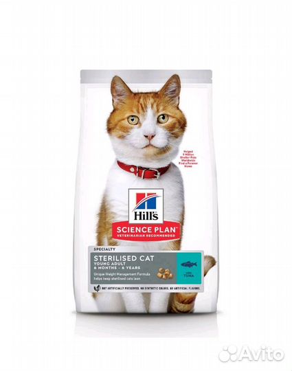Корм сухой hills sterilised cat с тунцом 1,5 кг