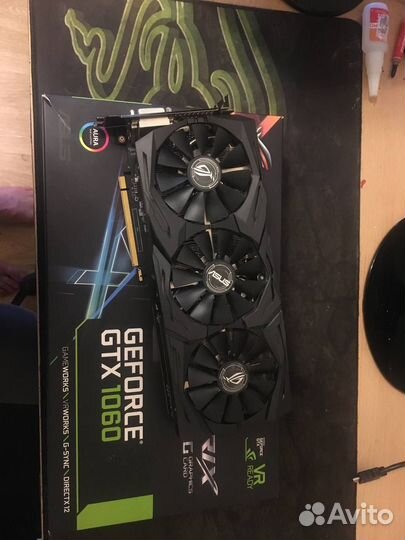 Видеокарта gtx 1060 6gb asus strix