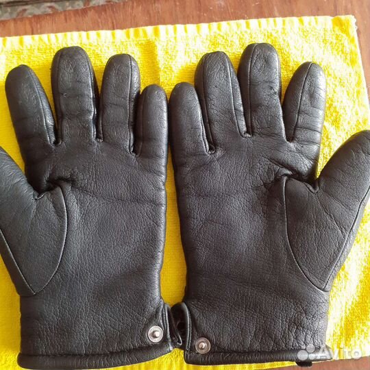 Мужские кожаные перчатки зимние