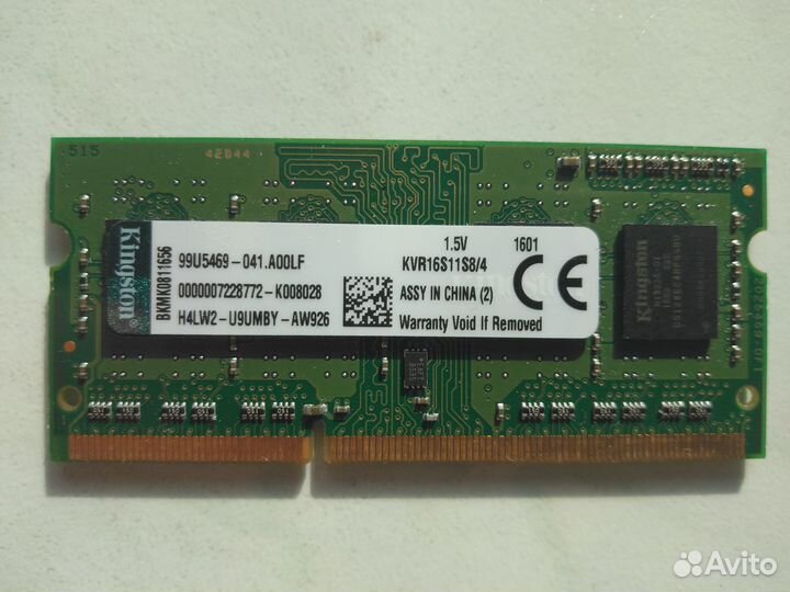 Оперативная память Kingston so-dimm DDR3L