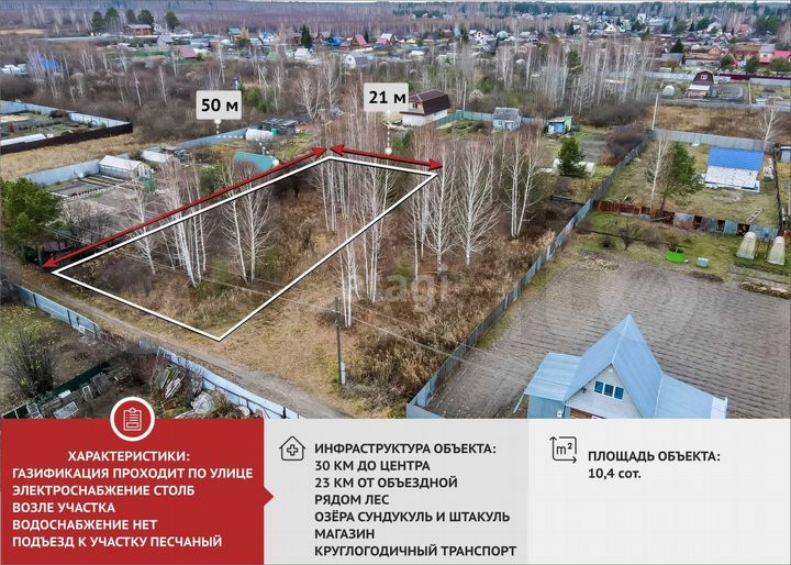 Участок 10,4 сот. (СНТ, ДНП)