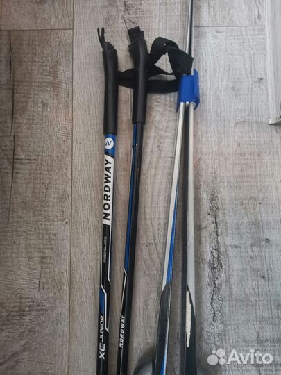 Лыжи беговые 160 см с палками
