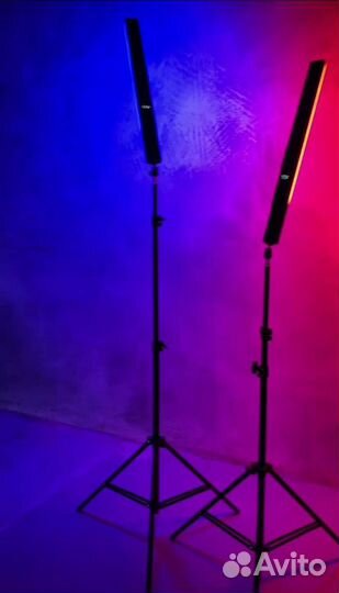 Комплект очень яркого RGB LED света: стики+штативы