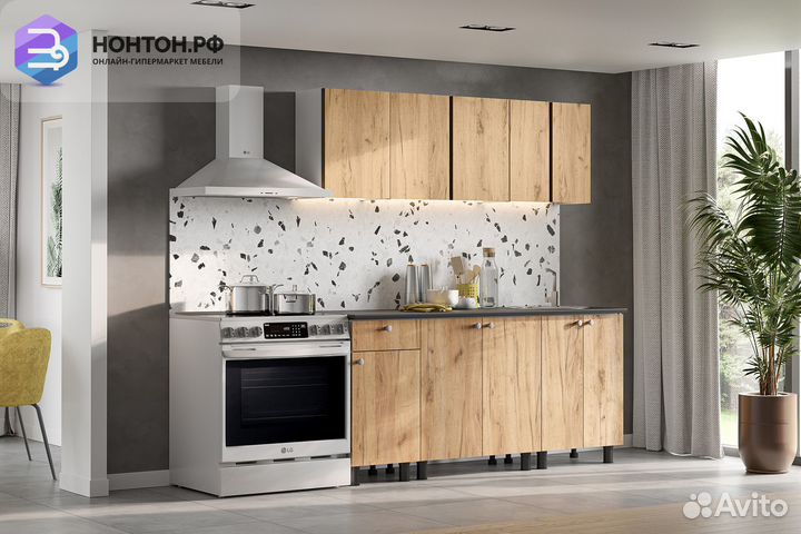 Кухня Зефир 1.8 м дуб золотой