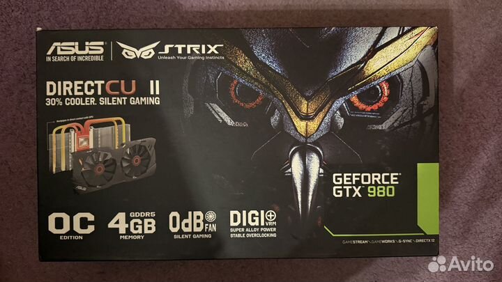 Видеокарта asus strix GTX 980 DirectCU II OC