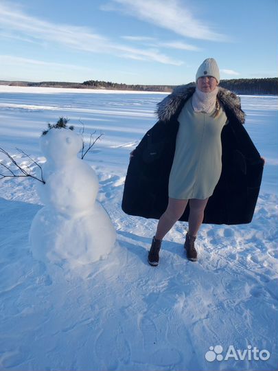 Дублёнка с воротником из чернобурой лисы