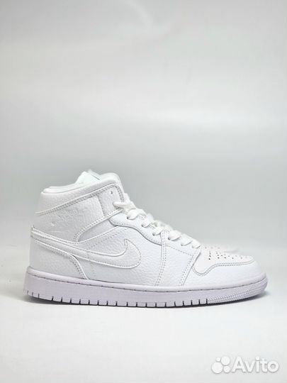 Jordan 1 Mid Triple White