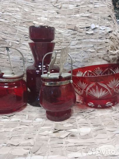 Рубиновое стекло. Советский быт. Винтаж
