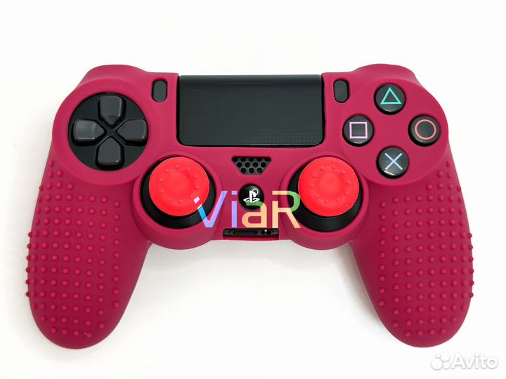 Чехол Фиолетово красный+накладки (PS4) NEW