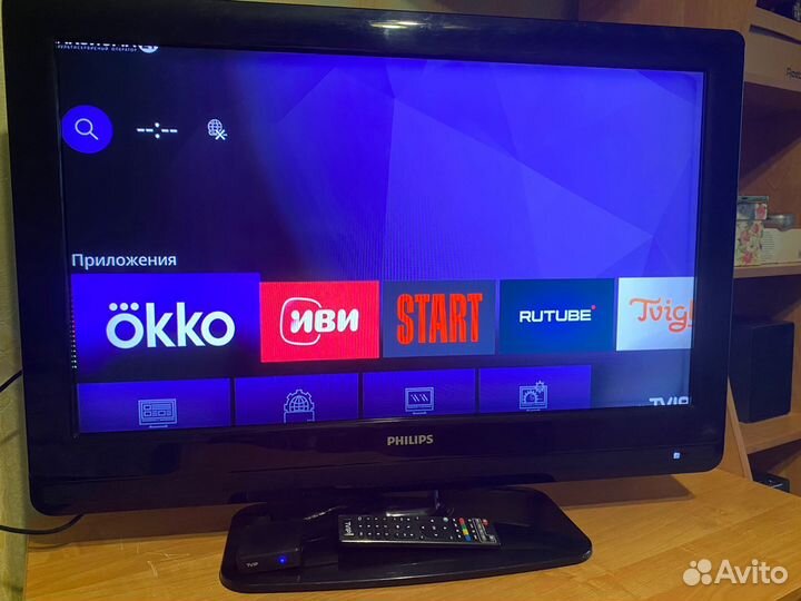 ЖК тв Phillips 81см+Smart приставка