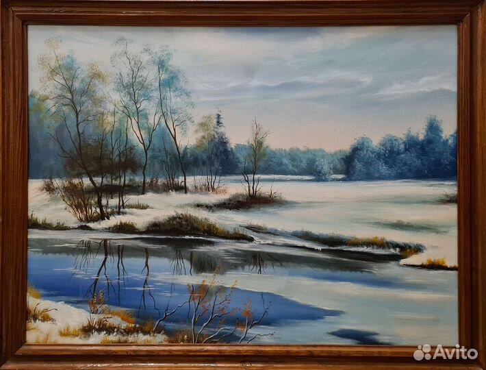 Картина маслом Оттепель