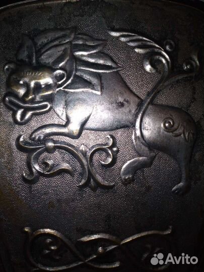 Старинная щетка Мельхиор серебрение Лев СССР Винта