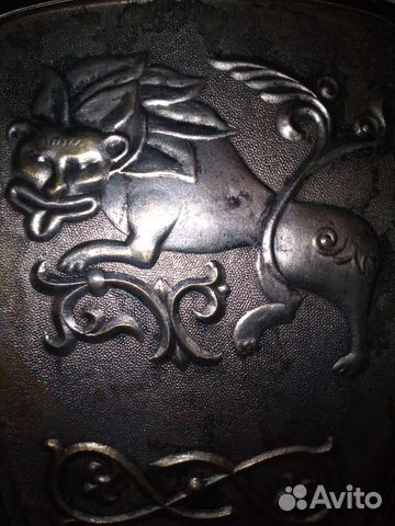 Старинная щетка Мельхиор серебрение Лев СССР Винта