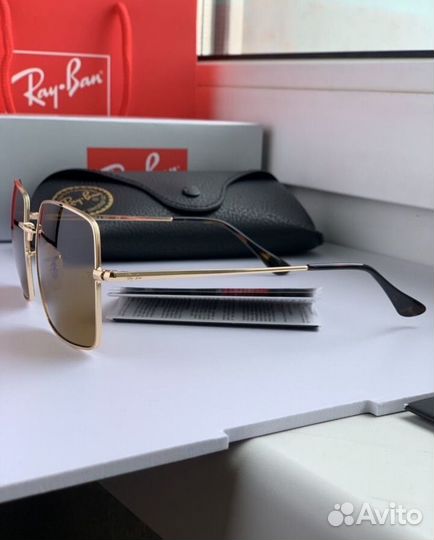 Очки ray ban square коричневые