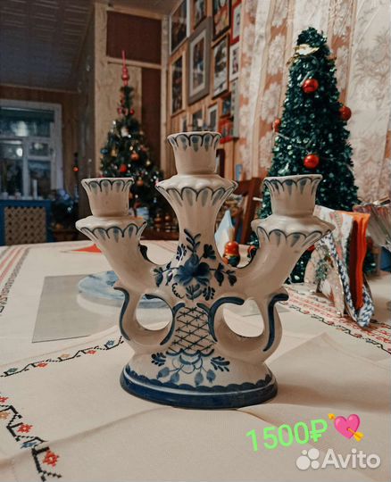 Подсвечник Гжель